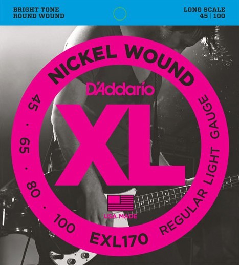 D'Addario EXL170 Nickel Wound Bass Strings - Light - Long Scale - 45-100
