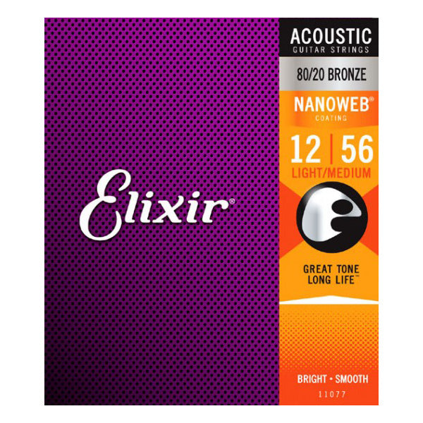 Elixir 11077 80/20 Bronze Nanoweb Coating Acoustic Guitar Strings - Li –  Kraft Music