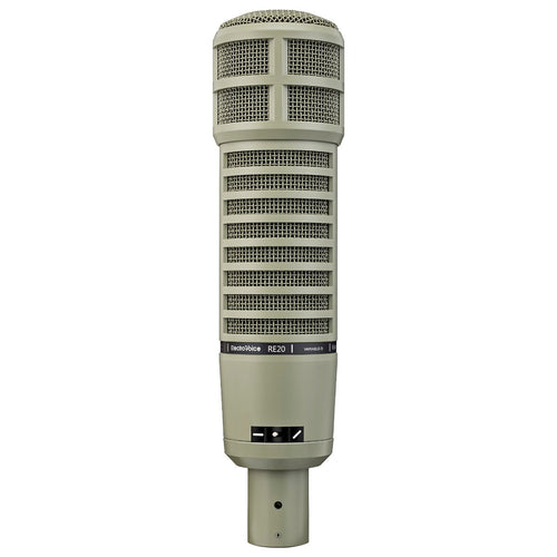Front view of the Electro-Voice RE20 Large-Diaphragm Dynamic Microphone