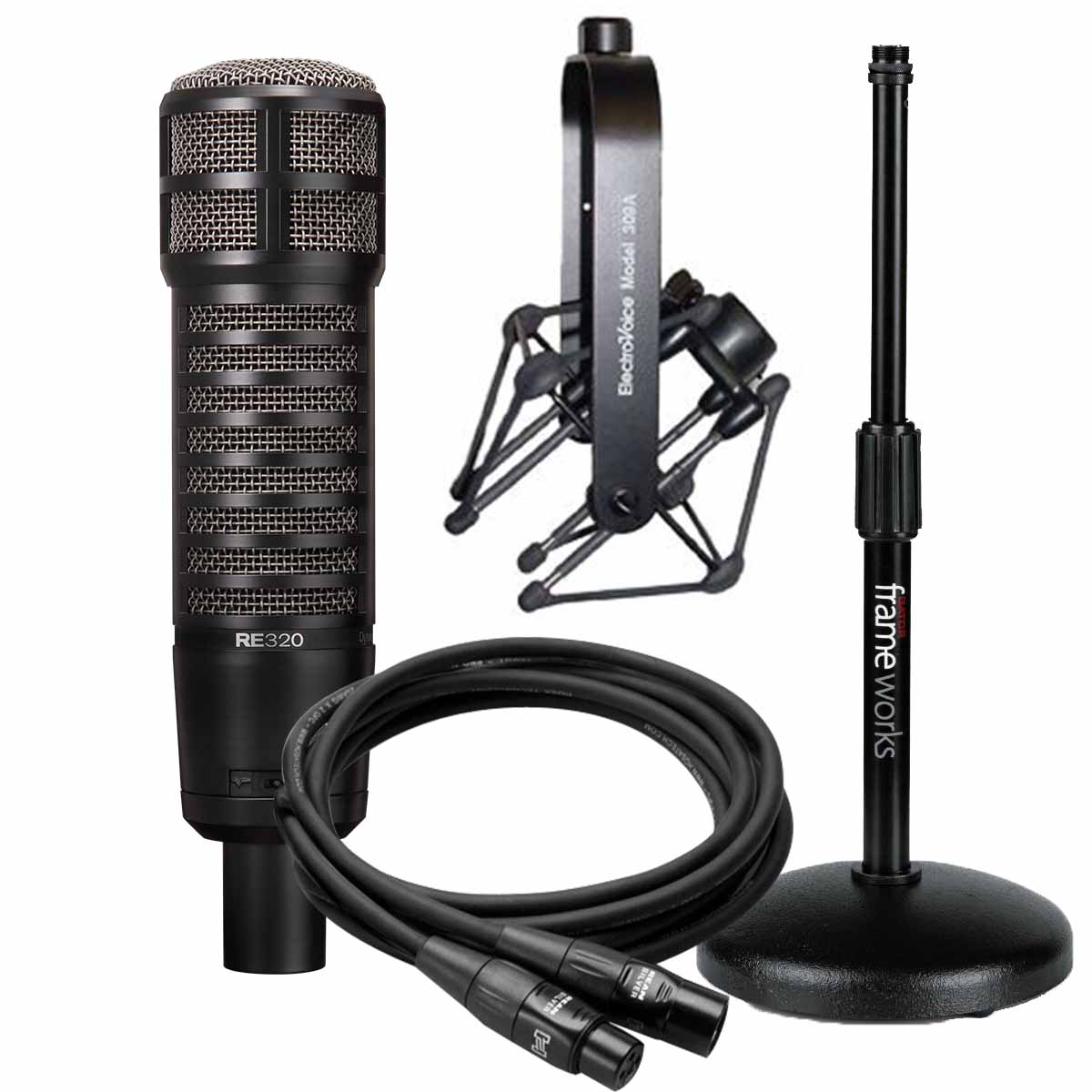 Electro-Voice RE320 Variable D Dynamic Cardioid Mic AUDIO ESSENTIALS BUNDLE