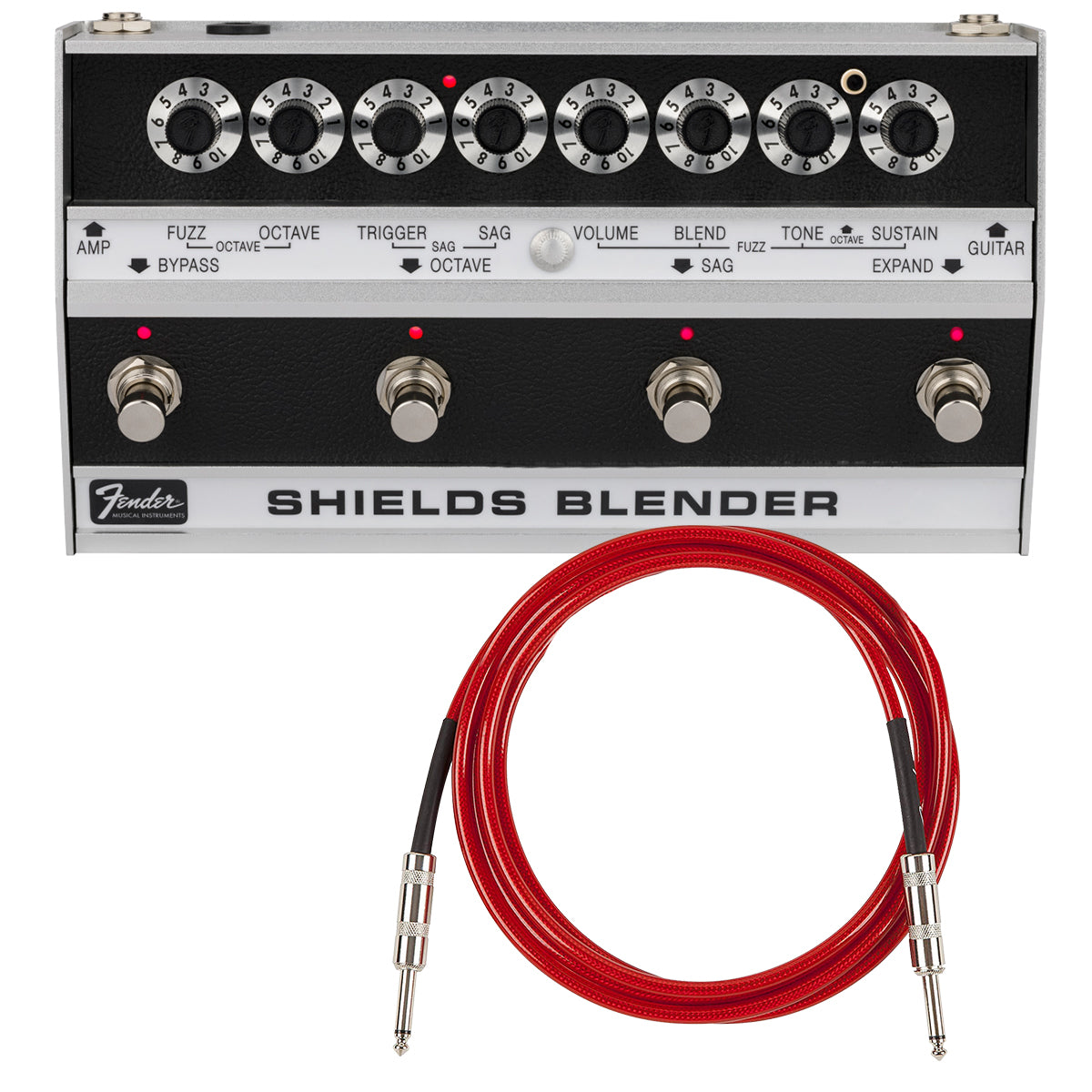 Collage image of the Fender Shields Blender Pedal CABLE KIT