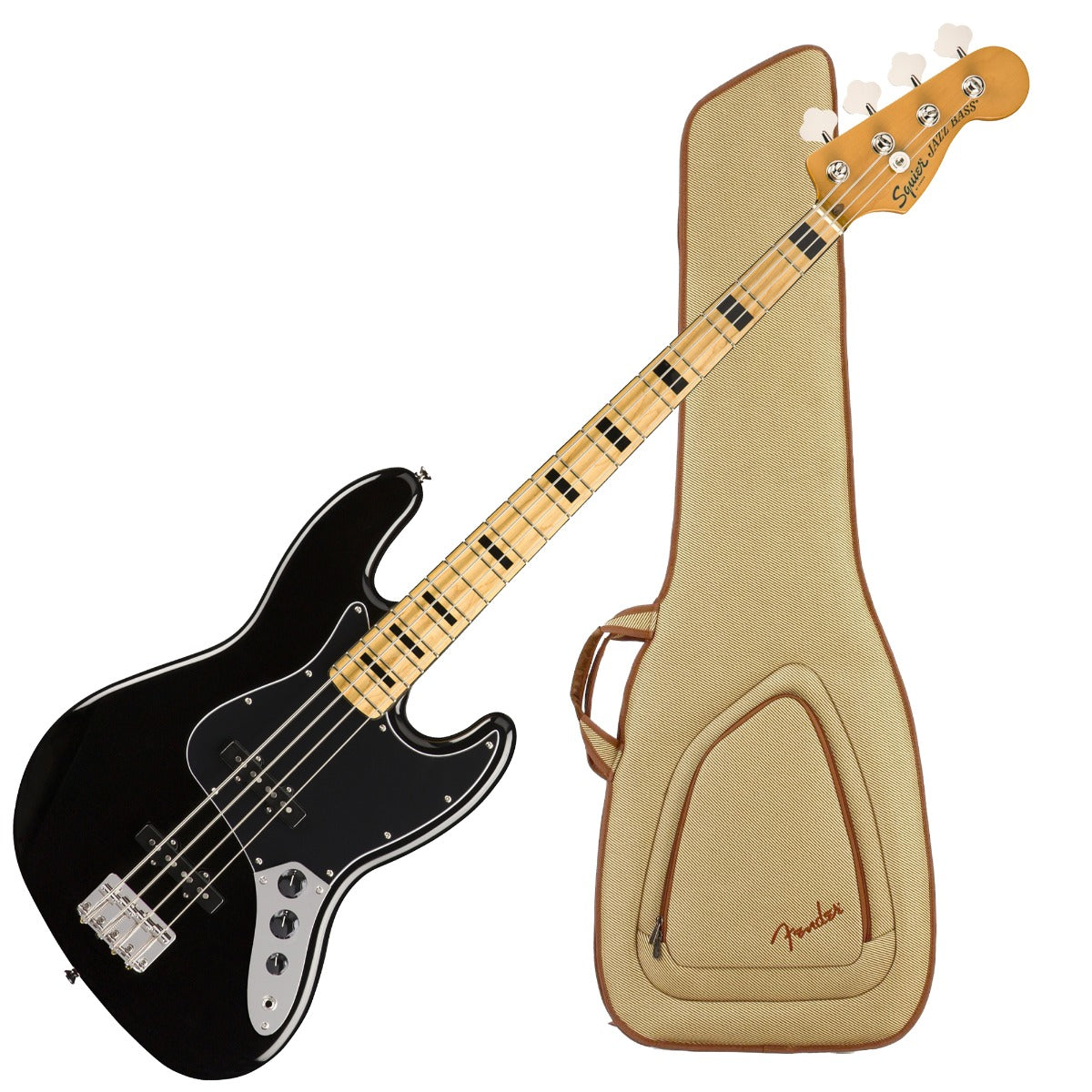 Squier Classic Vibe '70s Jazz Bass - Black PERFORMER PAK – Kraft Music