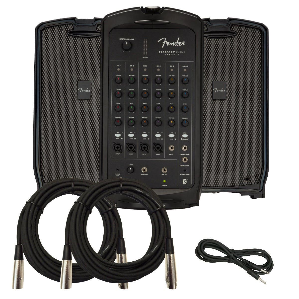 Bundle collage image of Fender Passport Event Series 2 Portable PA System CABLE KIT bundle