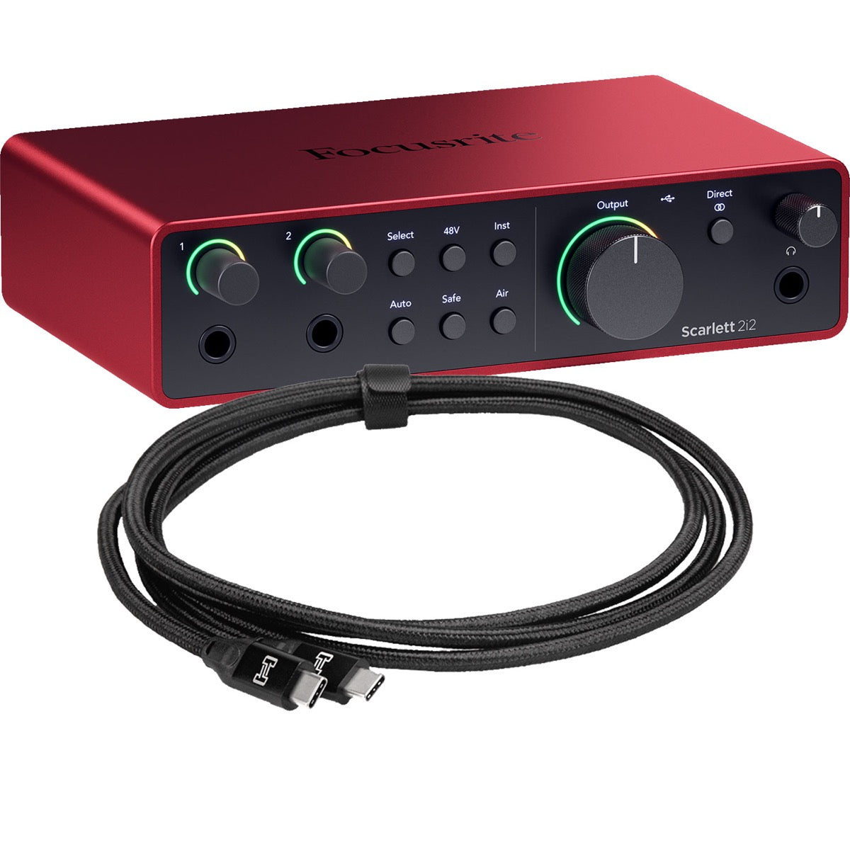 Focusrite Scarlett 2i2 4th Gen USB Audio Interface USB C CABLE KIT