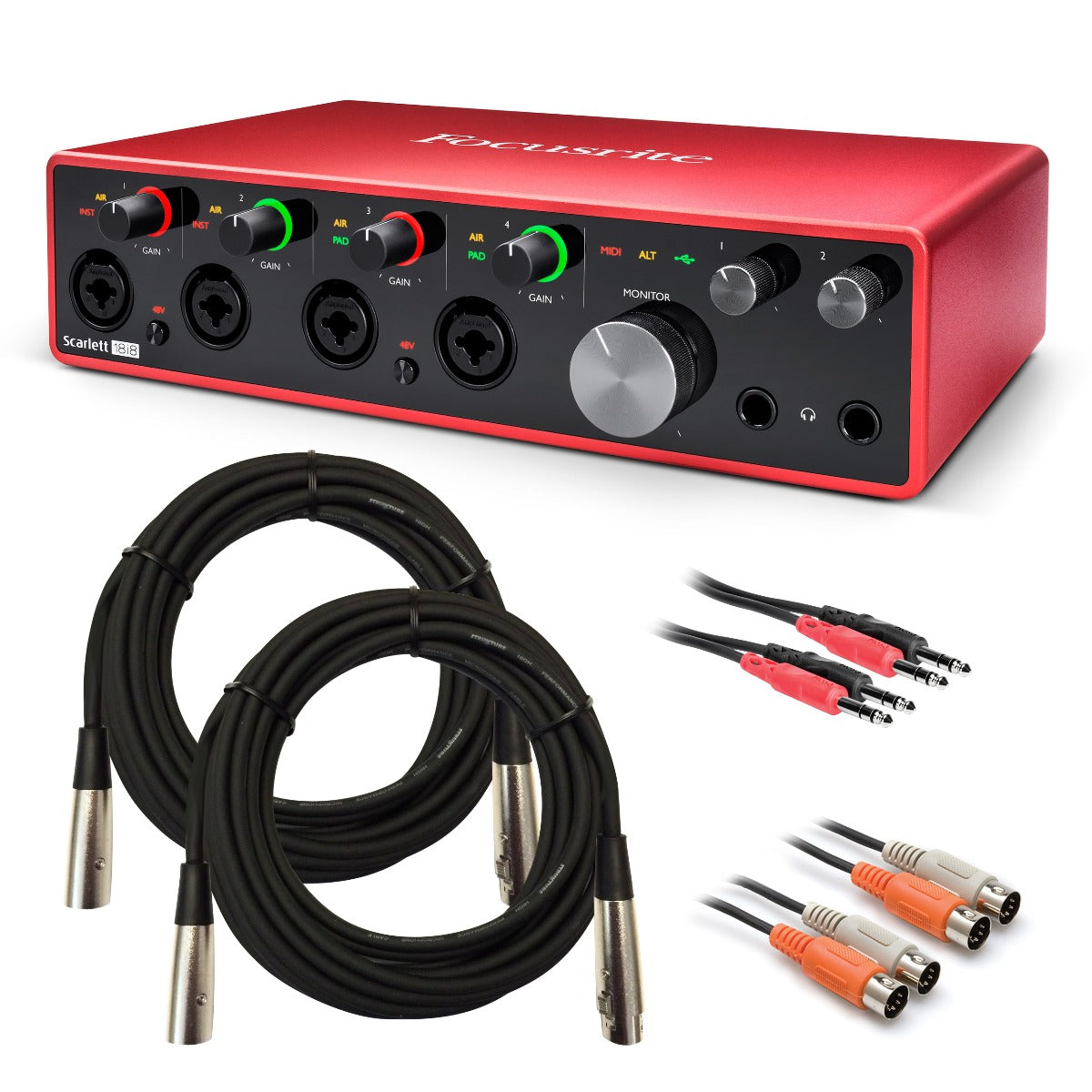 Focusrite　Scarlett　Interface　Audio　18i8　KIT　Music　(3rd　Kraft　Gen)　USB　CABLE　–