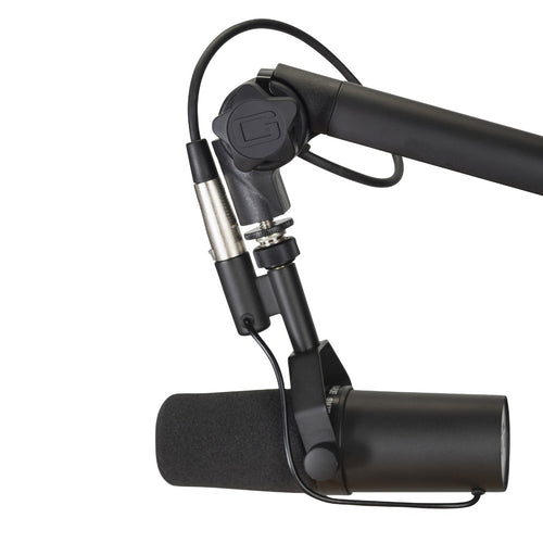 Focused image of the hinge on the Gator Frameworks Deluxe Desktop Mic Boom Stand