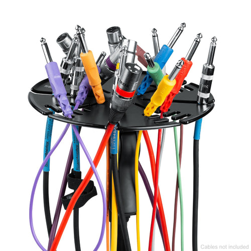 Closeup of the hanger tray in use with cables