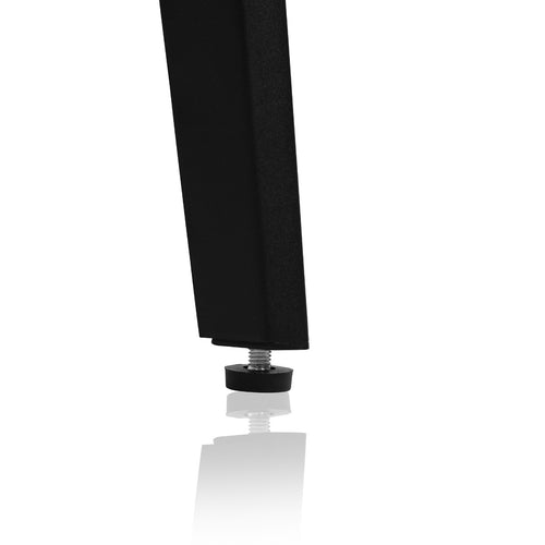 The leg of a Gator Frameworks Elite Series Furniture Desk - Brown on the Gator Frameworks Elite Series Furniture Desk - Brown