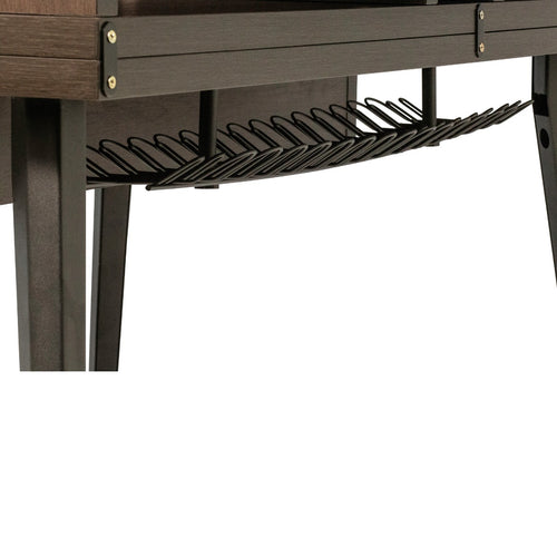 Cable rack under the Gator Frameworks Elite Series Furniture Desk - Brown on the Gator Frameworks Elite Series Furniture Desk - Brown
