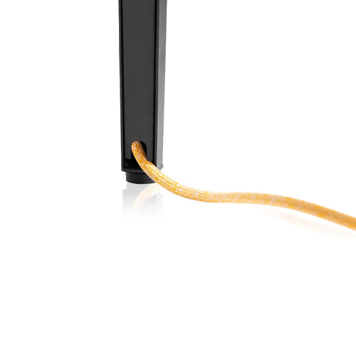 Power cord going out of the leg from a Gator Frameworks Elite Series Furniture Desk - Grey