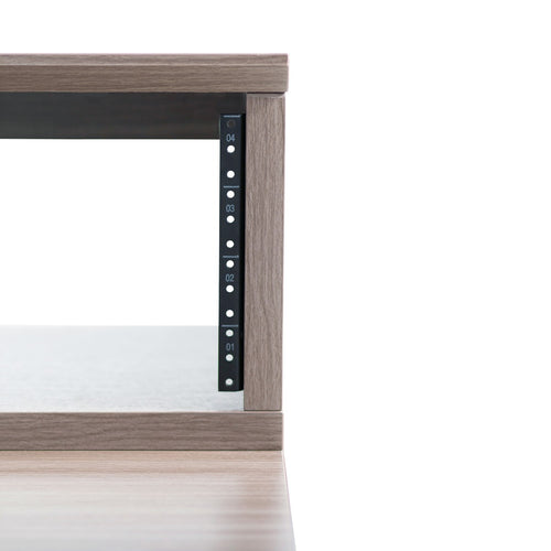 Right side of the 10U rack of the Gator Frameworks Elite Series Furniture Desk - Grey