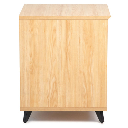 Left side profile of the Gator Frameworks Elite Series Furniture Desk 10U Rack - Maple