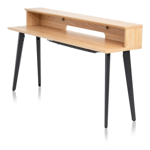 Left angled image of the Gator Frameworks Elite Series Keyboard Furniture 88 Note - Maple