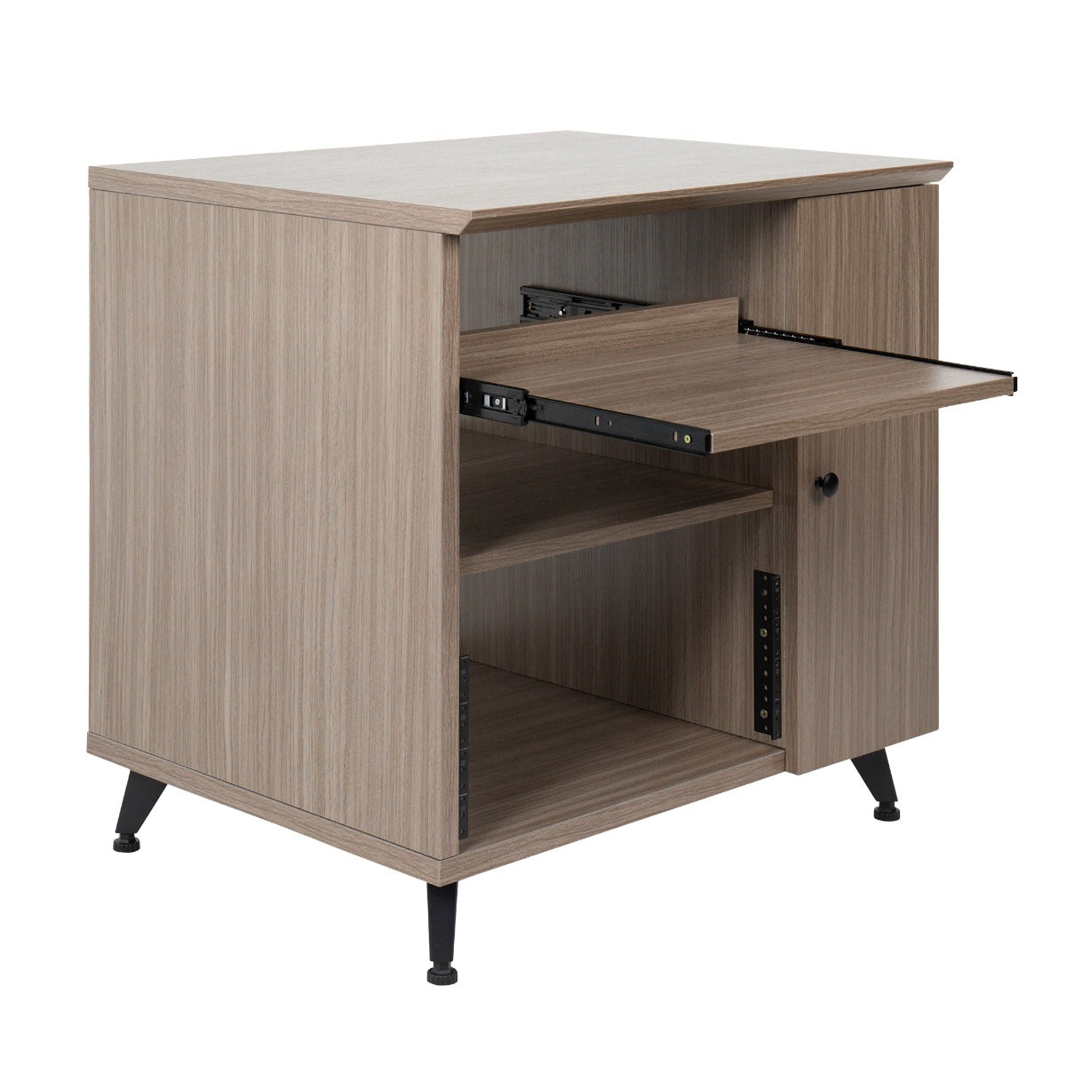 Gator Frameworks Elite Series Sidecar Rack Cabinet w/ Shelf - Grey