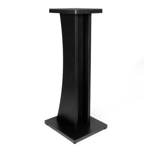 Angled perspective of the Gator Frameworks Elite Series Studio Monitor Stand - Black