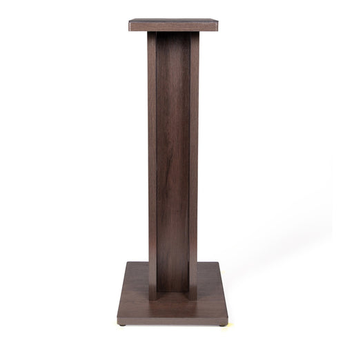 Angled perspective of the Gator Frameworks Elite Series Studio Monitor Stand - Brown