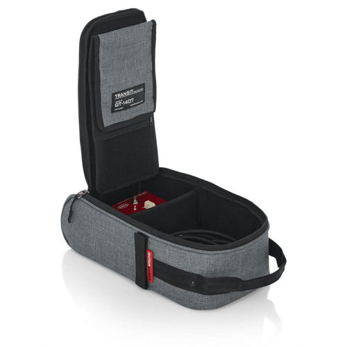 Image of the GT-1407-GRY Transit Series Accessory Bag laying down with the lid open