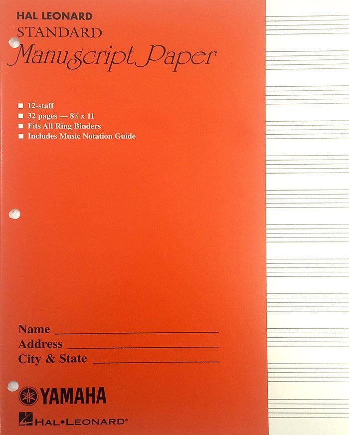 Hal Leonard Standard Manuscript Paper