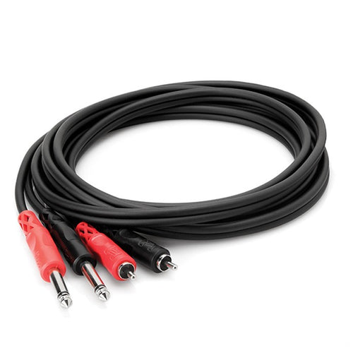 Hosa CPR-201 Stereo Interconnect Dual 1/4" TS to Dual RCA - 3'