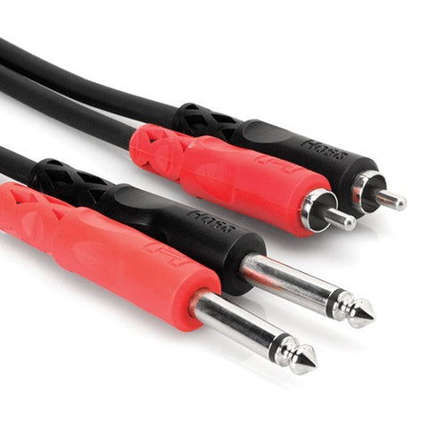 Hosa CPR-201 Stereo Interconnect Dual 1/4" TS to Dual RCA - 3'