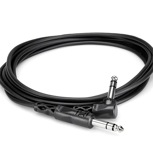 Hosa CSS-110R Balanced Interconnect 1/4" TRS to Right-Angle 1/4" TRS - 10'