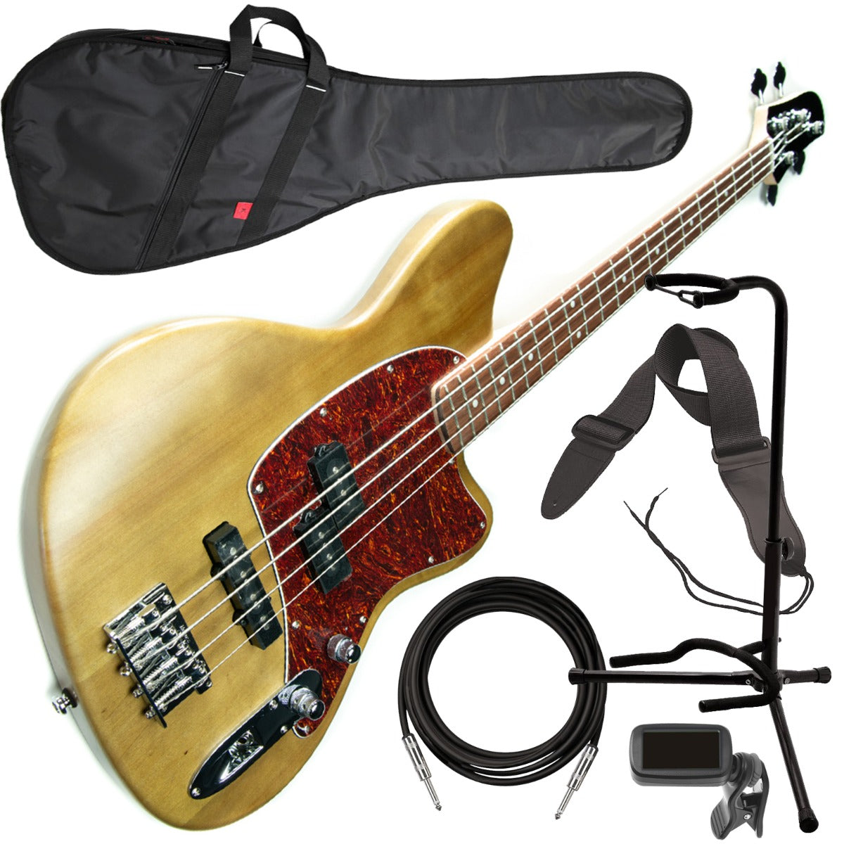 Ibanez TMB100 Talman Bass - Walnut Flat BASS ESSENTIALS BUNDLE