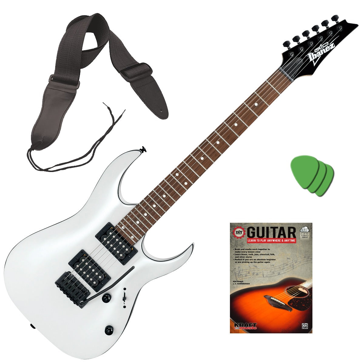 Ibanez GRGA120 GIO Electric Guitar - White BONUS PAK – Kraft Music