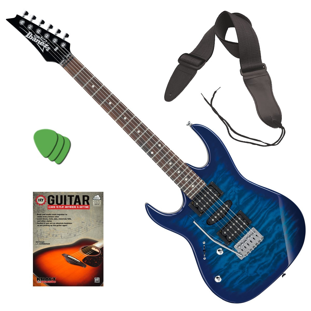 Ibanez GRX70QAL GIO RX Left Handed Electric Guitar Blue Sunburst