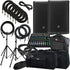 Collage of everything included with the JBL PRX915 15" Powered Speaker COMPLETE AUDIO BUNDLE