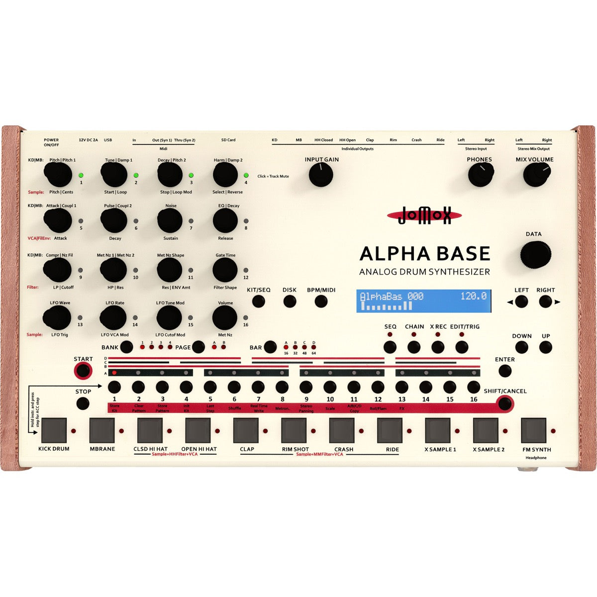 JoMoX Alpha Base Analog Drum Synthesizer View 1