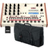 Collage showing components in JoMoX Alpha Base Analog Drum Synthesizer CARRY BAG KIT
