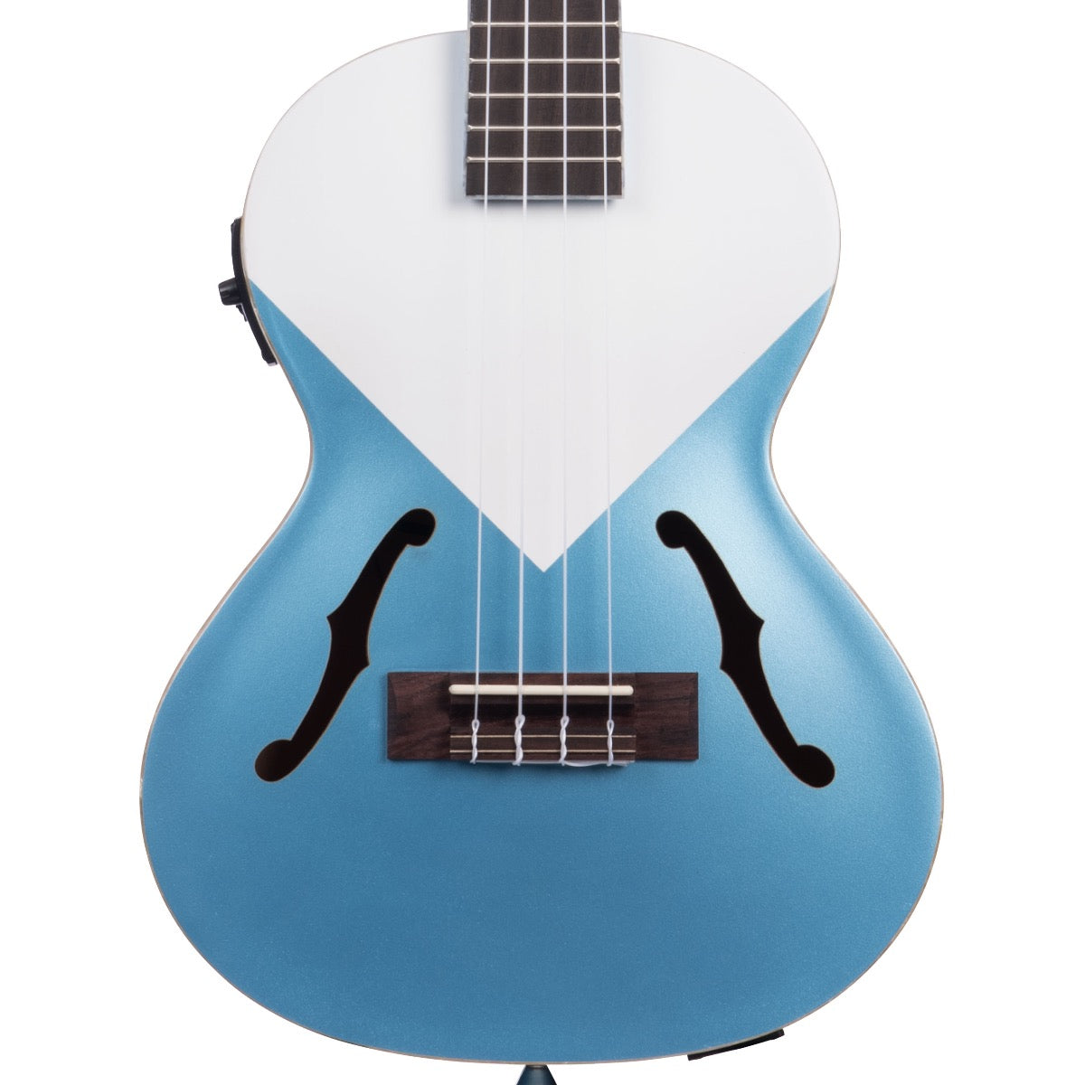 Kala KA-JTE-LSBL Blue Archtop Ac-El Tenor Ukulele View 1