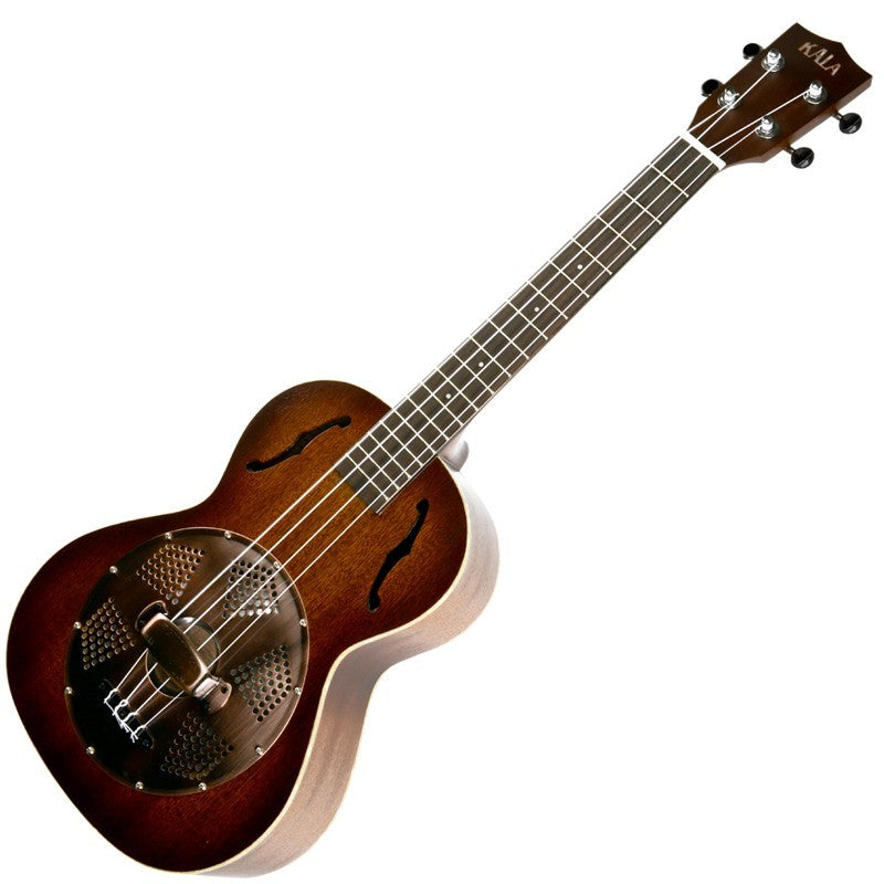 Kala KA-RES-BRS Tenor Resonator Ukulele w/Brass Cover - Mahogany Burst