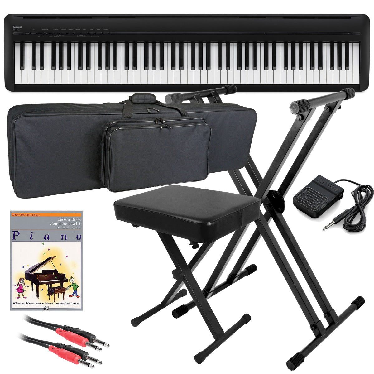 Kawai ES120 Portable Digital Piano - Black STAGE ESSENTIALS BUNDLE – Kraft  Music