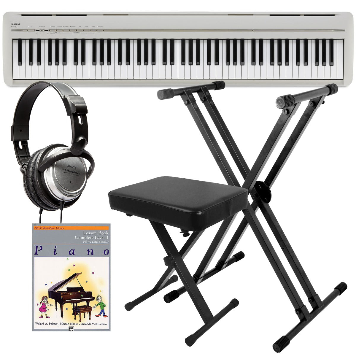 Kawai ES120 Portable Digital Piano - Light Grey KEY ESSENTIALS