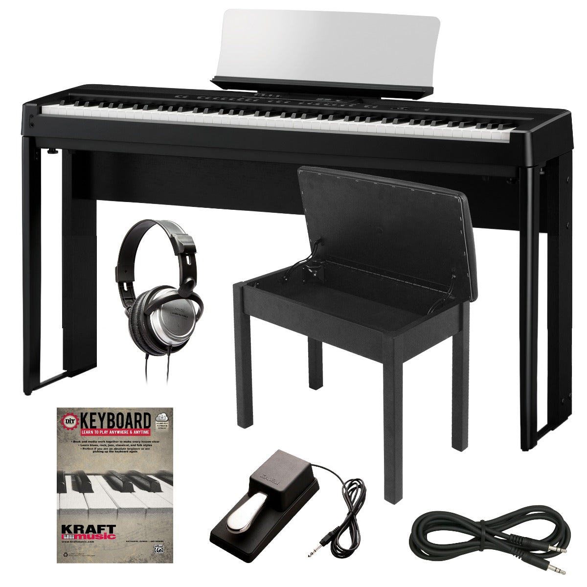 Bundle collage image of Kawai ES920 Digital Piano - Black HOME ESSENTIALS BUNDLE