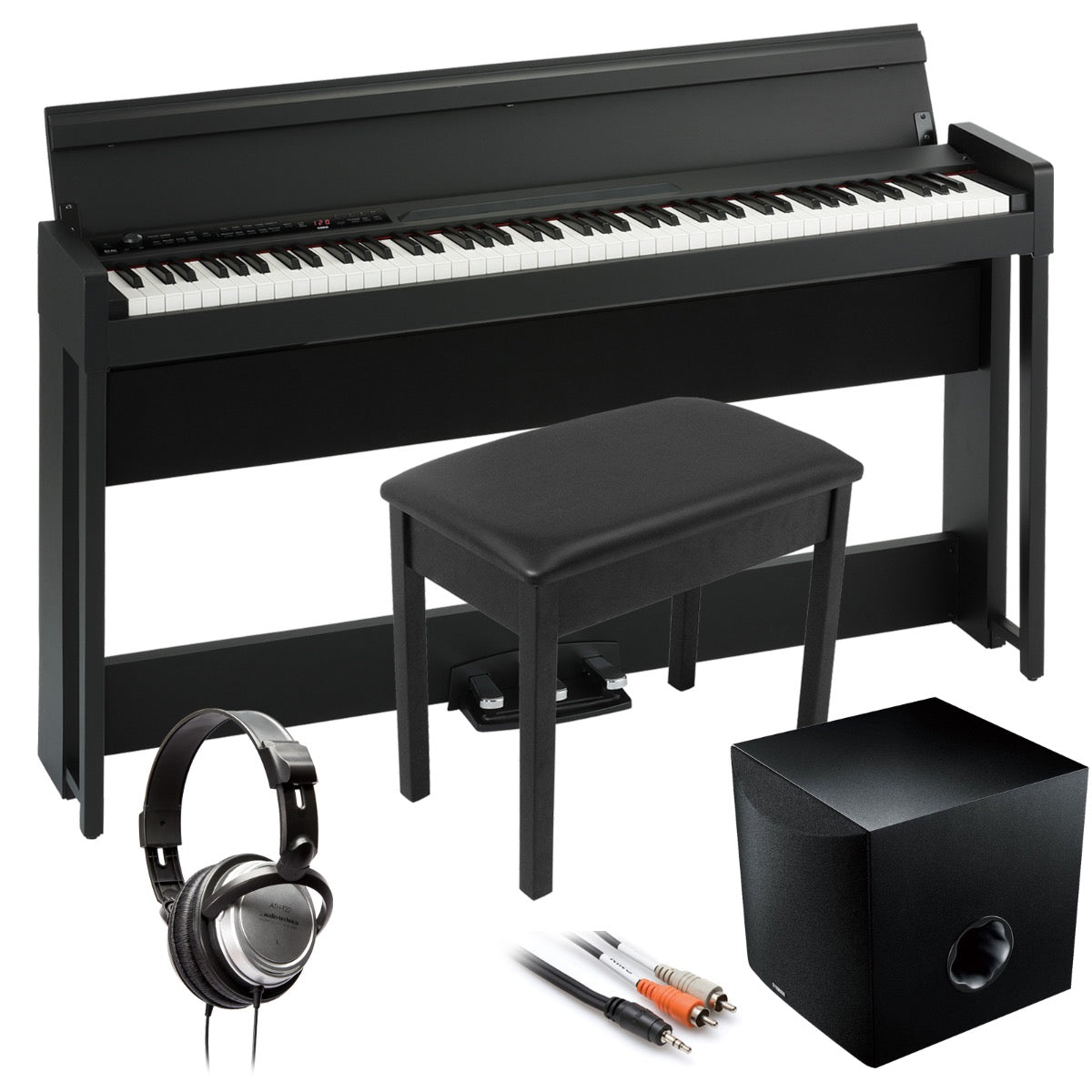 Korg C1 AIR Digital Piano with Bluetooth - Black COMPLETE HOME BUNDLE PLUS