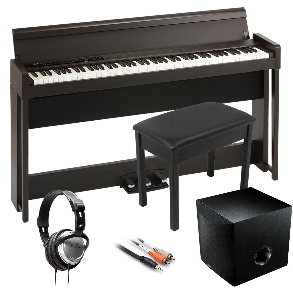 Korg C1 AIR Digital Piano with Bluetooth - Brown COMPLETE HOME BUNDLE –  Kraft Music