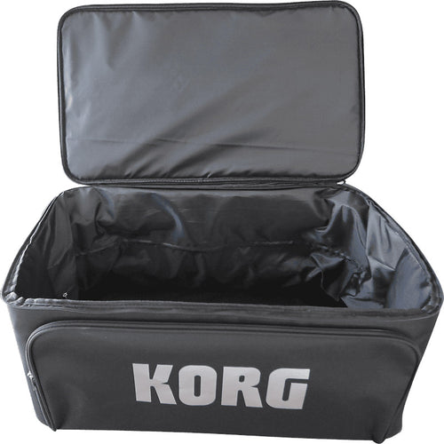 Perspective view of Korg CBMS Carry Bag for MS-20 with top flap open