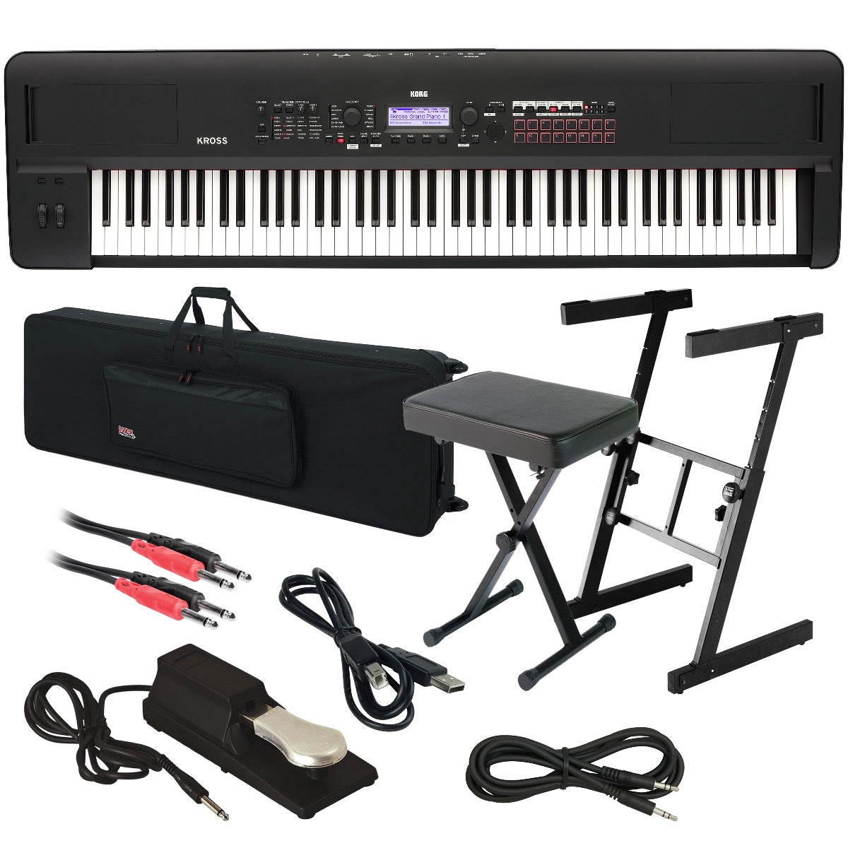 Korg Kross 2 88 Music Workstation - Matte Black STAGE RIG