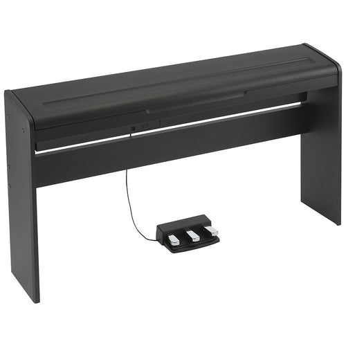 Angled shot of Korg LP180 in black finish with lid closed