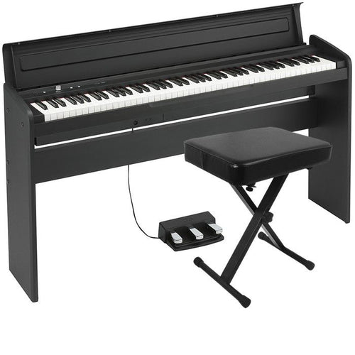 Korg LP-180 Digital Piano - Black HOME ESSENTIALS BUNDLE
