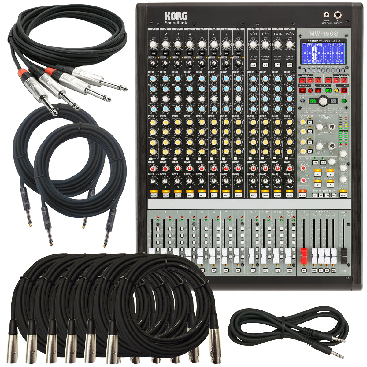 Music　Korg　Soundlink　MW-1608　Kraft　16-channel　Hybrid　Mixer　CABLE　KIT　–