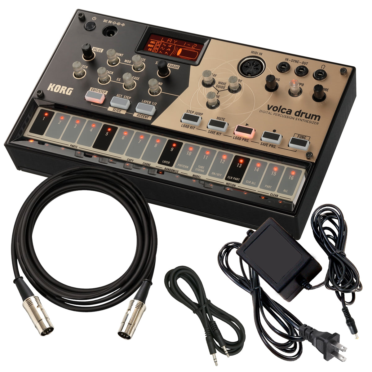 Korg Volca Drum Digital Percussion Synthesizer POWER & CABLE RIG – Kraft  Music