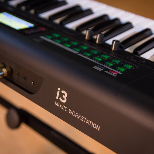 Style shot of the back logo of the KORG i3