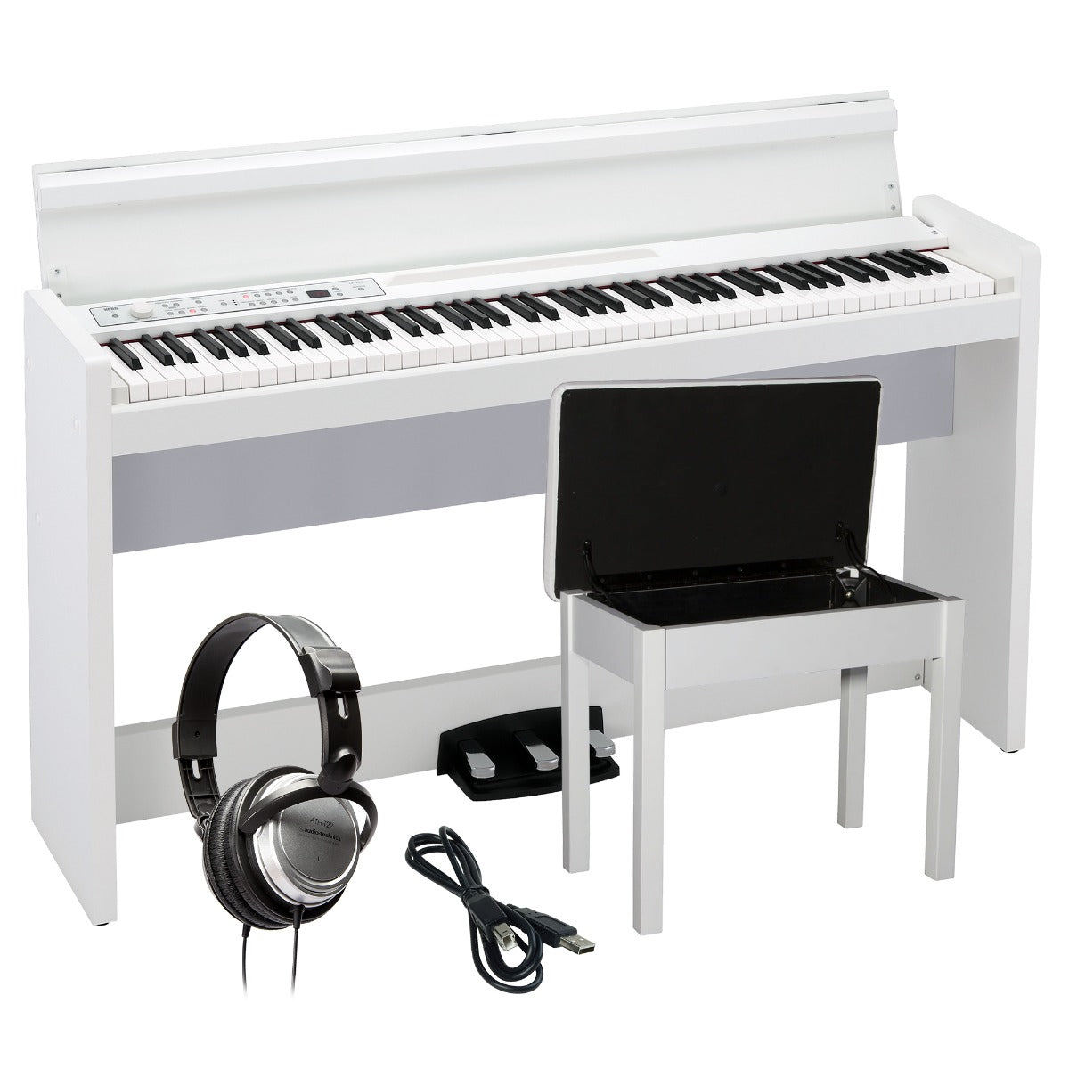 Korg LP-380U Digital Piano - White COMPLETE HOME BUNDLE