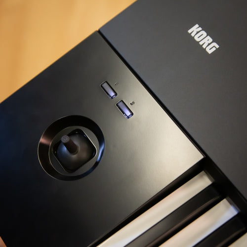 Close-up of the joystick on the Korg Nautilus 88-Key Music Workstation