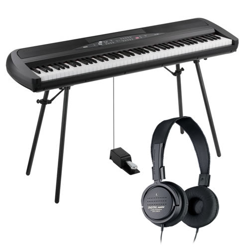 Collage image of the Korg SP-280 Digital Piano - Black BONUS PAK