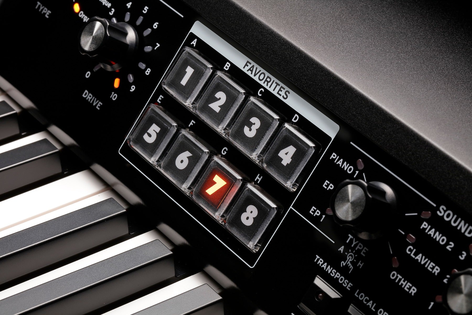 Korg SV273 Stage Vintage Piano - control buttons