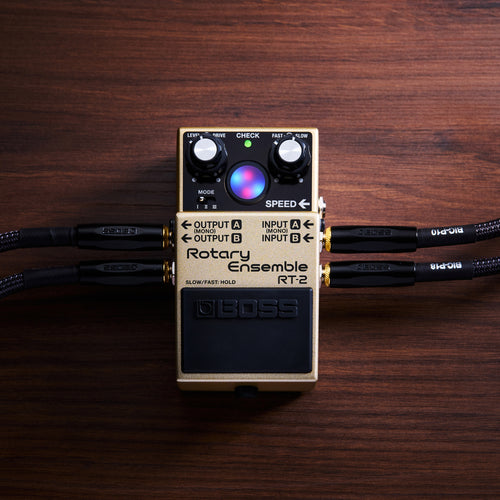 Boss RT2 Rotary Ensemble Pedal connected in stereo